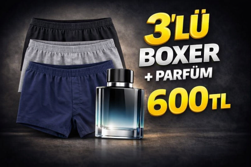 3'LÜ BOXER+PARFÜM 600 TL